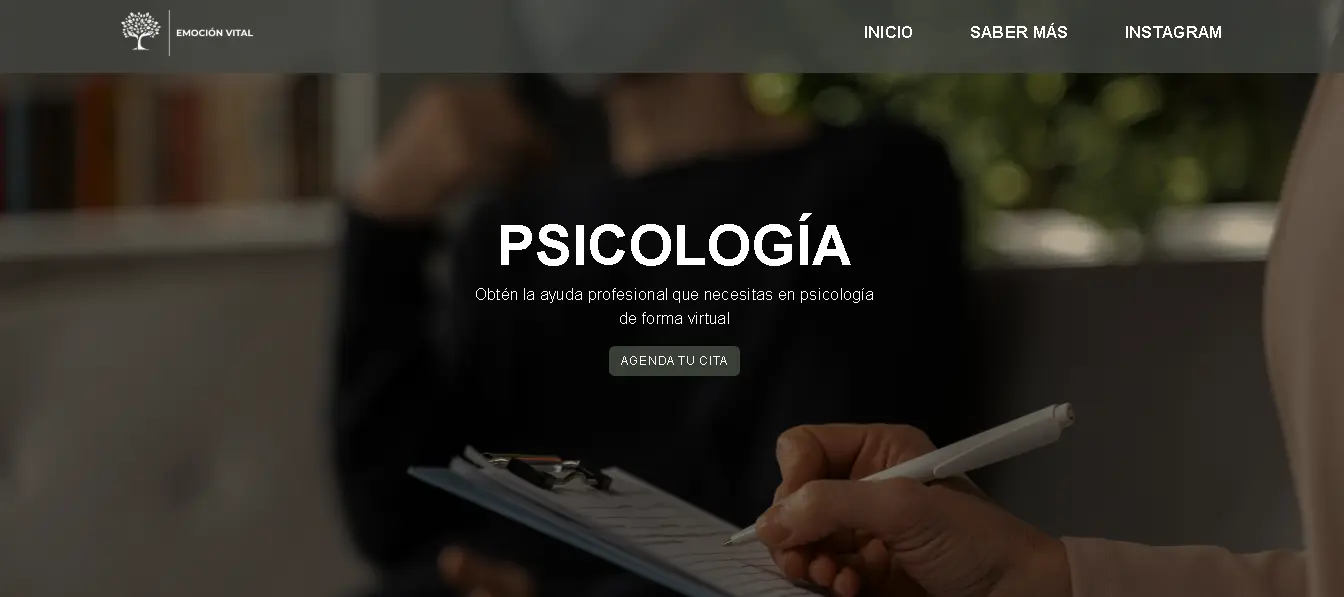 Landing Page desarrollada para el sistema de psicología