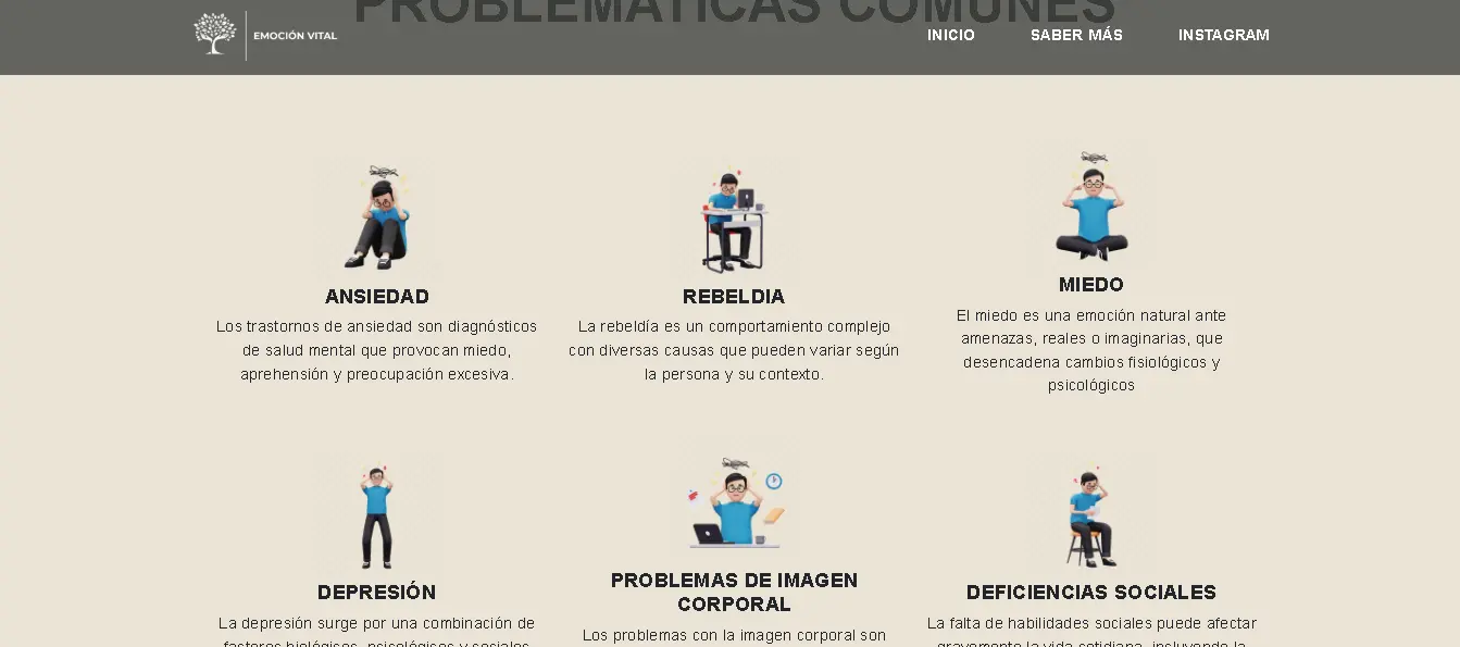 Sección de problemas comunes en la psicología